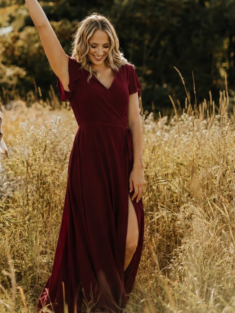 Lulus Burgundy Heart of Marigold Wrap Maxi Dress NWT Burgundy Size Large